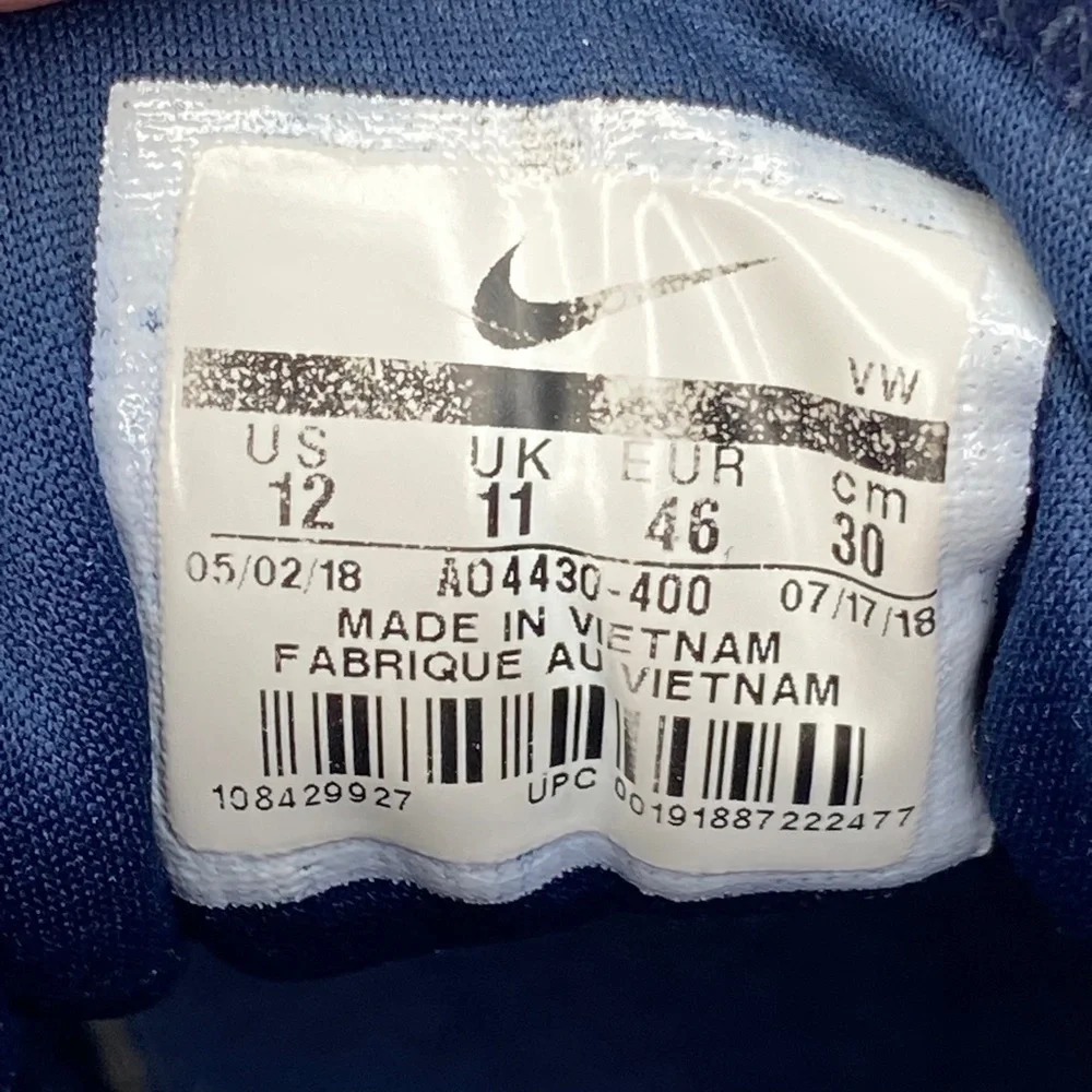 Nike Air Versitile III Shoes Navy Blue and Gray Athletic Basketball Size 12‎